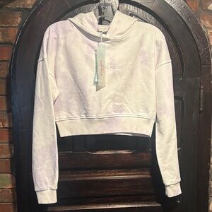 Filling pieces Women's Cropped Hoodie - Light Purple Tie-Dye